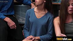 i pervy cop fucked two petite shoplifter chicks rough at the same time