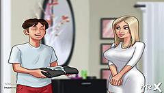 Rich girl in dirty maid costume teases in Summertimesaga E3 84