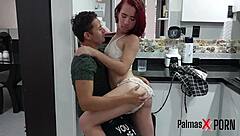 My stepbrothers girlfriend makes me horny with her delicious ass