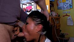 Yoha Galvez and Terry Kemaco have wild sex in the store with pussy, anal, and cumshot