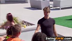 Stunning Chicks Banged in Reality Show Group Action