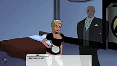 Princess maid's shaved blonde ass gets voyeured in DC Comics hentai cartoon pussy cock scene
