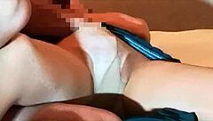 Intense bareback blowjob with stockings pulled down from behind