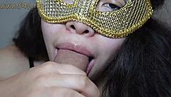 Aunt sucks nephew's cock for facial