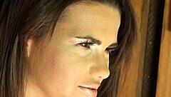 Teasing domina fingering her pussy outdoors