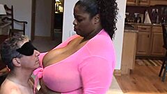 saphire shows off her big black tits and boobs