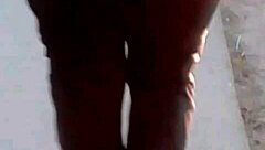 Latina culona gets intense groping and cumshot on ass from behind