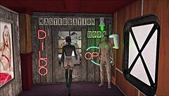 why is this brunette anime girl in perverted sporty fashion for fo4 game?