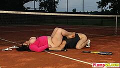 BBW MILF Wins Tennis, Claims Outdoor Sex Prize?