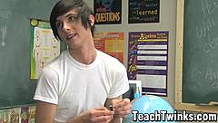 aidan chase and dayn murphy start with blowjobs then anal in the classroom