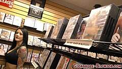 Tattooed Babe Rides Big Black Cock Hard