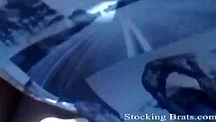 She is going to suck my toes in stockings