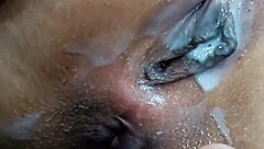 Closeup desi pussy gets quick fuck and creampie