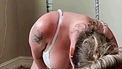 Gorgeous Blonde Milf Riding The Sybian Machine To Horny Orgasm And Big Tits!