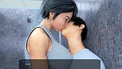 Stepsister gives secret handjob to stepbrother in room, leading to cum in Milfy City anime