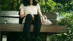 Public Park Exposure with Taiwanese Whore in Wild Cumshot Action