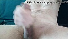 Amateur strokes big cock to cum