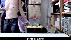 officer mike catches burglar izzy lush doggy fucking tight pussy from behind