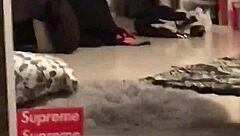 Young slut rocks interracial blowjob in dorm room 😈