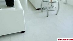 kat gets shaved pussy stuffed with big cock in cowgirl