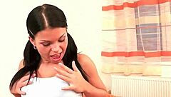 amazing hot teen babe with nice ass getting anal fucked hard in hardcore action.