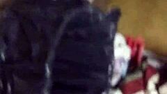 BBW wife rides my big white cock standing up