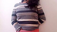 This latina milf masturbates outdoors in public