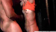 Fresh teen slave endures extreme bdsm with boobs and ashtray