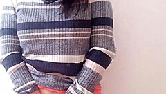 This latina milf masturbates outdoors in public