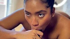 Amateur couple in POV blowjob scene ending with cum in mouth