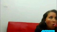 four cute teen girls on webcam playing with toys in a group setting