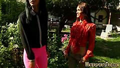 Outdoor toy play with friends