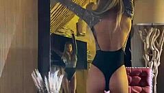 Monika Fox Strips Sensually, Revealing Her Big Boobs