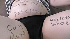 Watch that cuckold husband pull two cum-filled condoms from his pregnant hotwife's pussy!