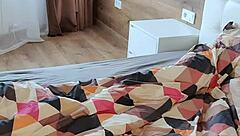 Big ass girl fingers her pussy sensually after waking up