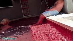 Blonde Wife Cheats at Pool with Brother-in-Law