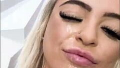Compilation of facial and cum scenes featuring huge natural tits from Alexis Kay XXX