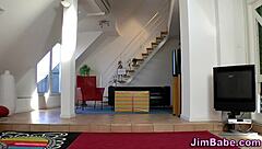 petite teen rides senior in fun activity