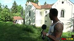 Young Germans fuck hard on stairs!