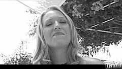 all natural amanda bell meets lex steele for a rough outdoor walk