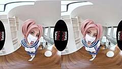 Virtual taboo: lick my candy or resist the temptation in this cosplay pov?