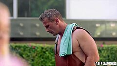 Milfy Bombshell Brandi Cheats While Husband Listens in Shock.