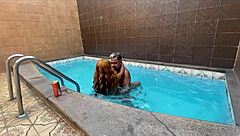 Sexy Tattooed Amateur Gets Caught Having Sex In The Pool