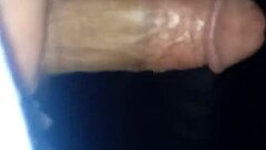 Bold masturbation session leading to cum on cock