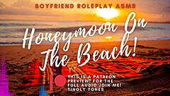 honeymoon beach sex unfolds with boyfriend choking and gagging asmr