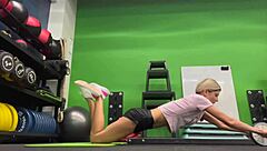 gina gerson enjoys a sexy gym session with riding and cowgirl action