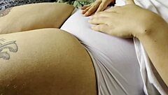 my latina girlfriend shows her white panties and cameltoe