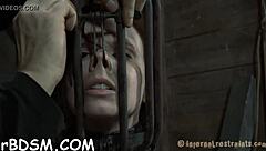 Sweetheart endures bound bdsm as her vagina gets prodded in missionary