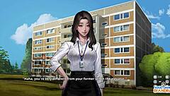 ep5 meis squirts from dry humping her shaved pussy in corridor