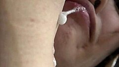 i love how shizuna's tongue spits saliva in asian fetish play